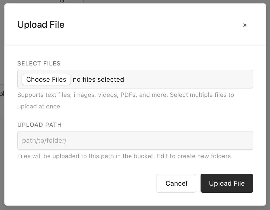 Uploading to a storage bucket